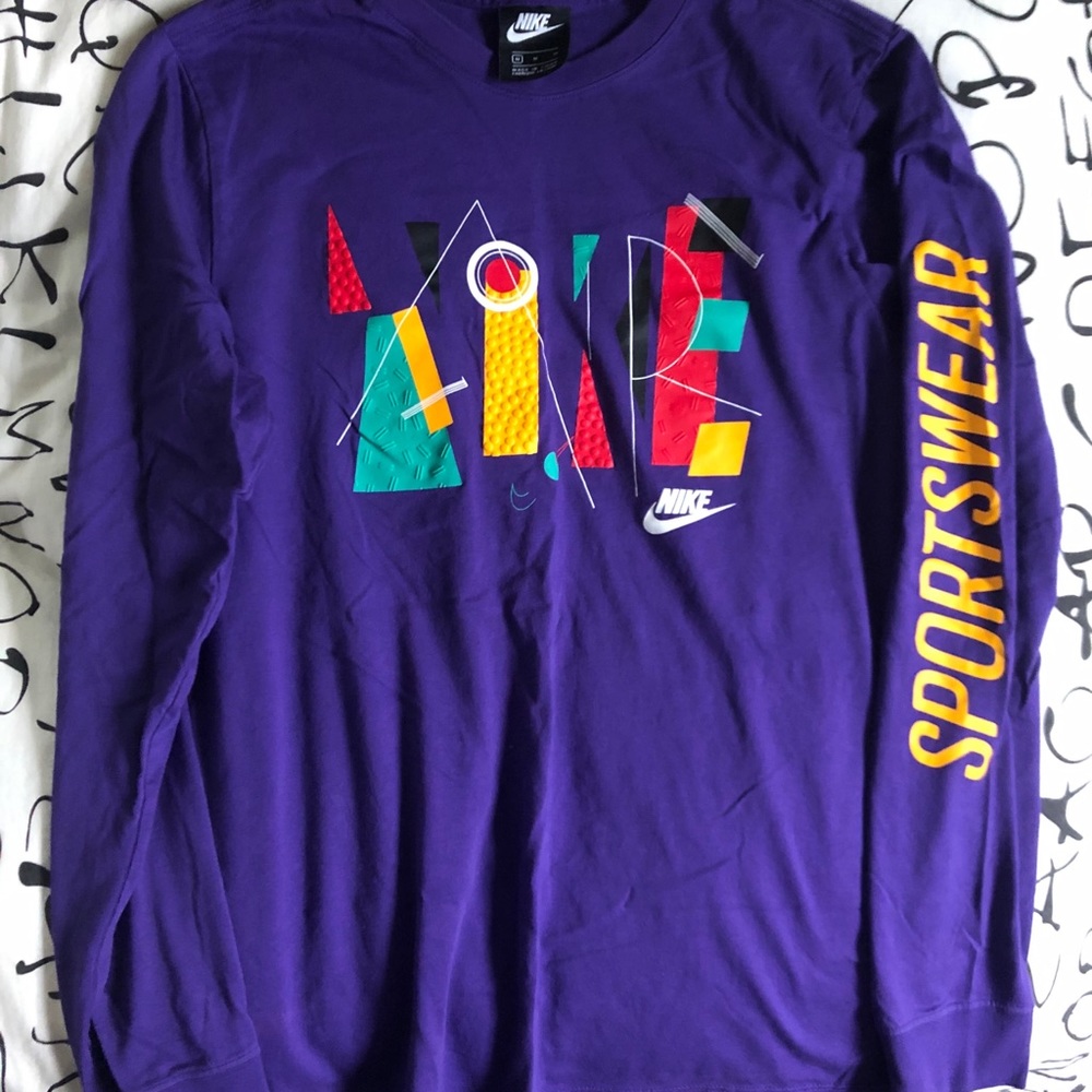 Purple Nike Air Longsleeve 90s Style T Shirt